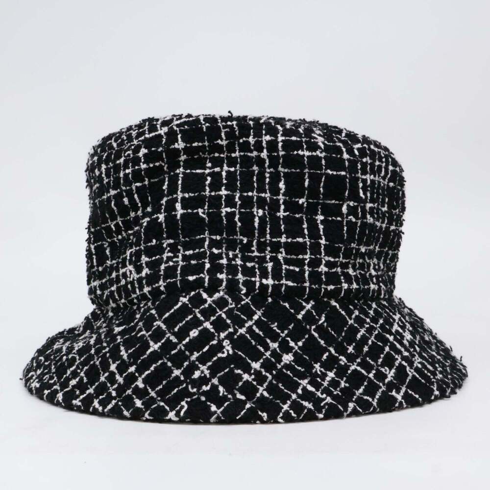 CHANEL Coco Mark Tweed Bucket Hat, Size S, Black, Women's - Picture 5 of 9